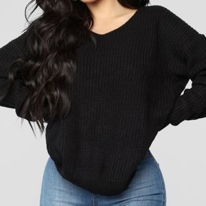 Bow Knot Black Sweater